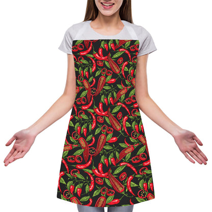 Hot Chili Peppers Pattern Print Adjustable Apron