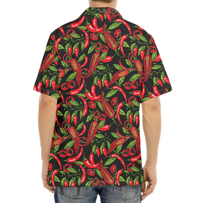 Hot Chili Peppers Pattern Print Aloha Shirt