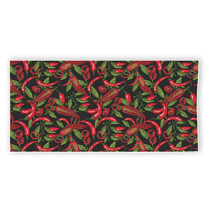 Hot Chili Peppers Pattern Print Beach Towel