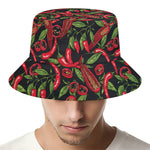 Hot Chili Peppers Pattern Print Bucket Hat