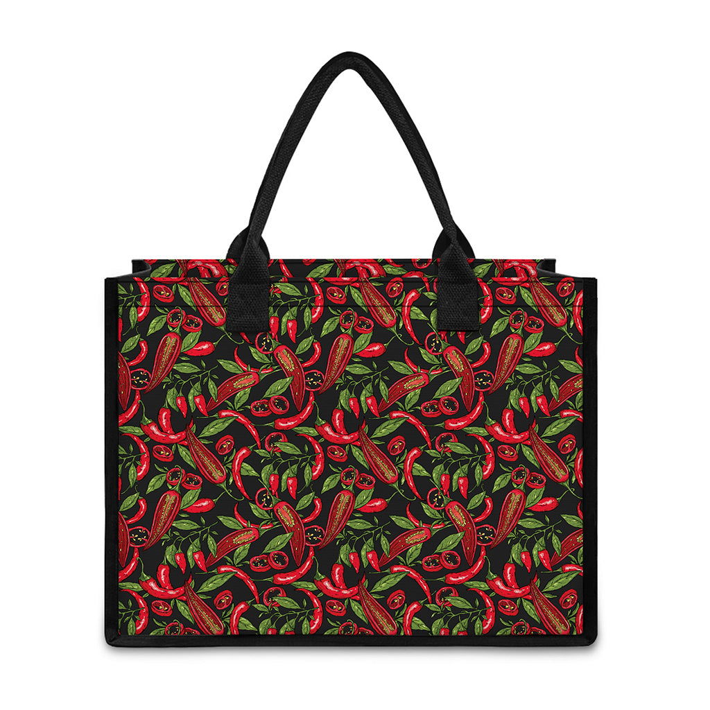 Hot Chili Peppers Pattern Print Canvas Tote Bag