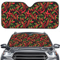 Hot Chili Peppers Pattern Print Car Windshield Sun Shade