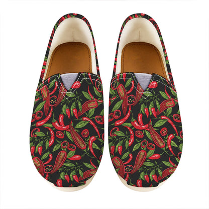 Hot Chili Peppers Pattern Print Casual Shoes