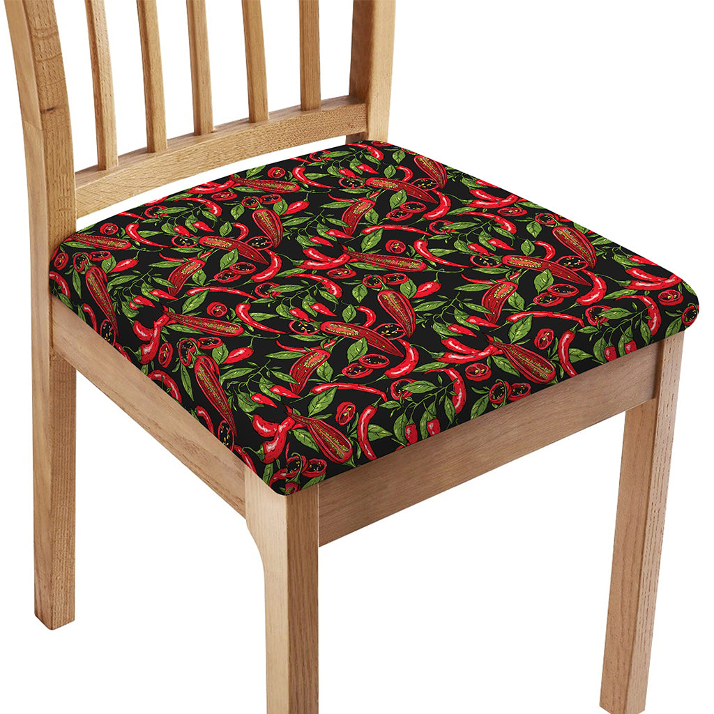 Hot Chili Peppers Pattern Print Chair Cushion Cover