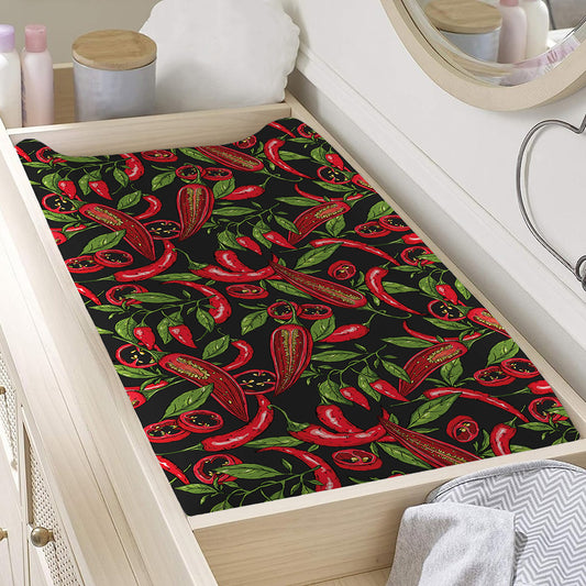 Hot Chili Peppers Pattern Print Changing Pad Cover