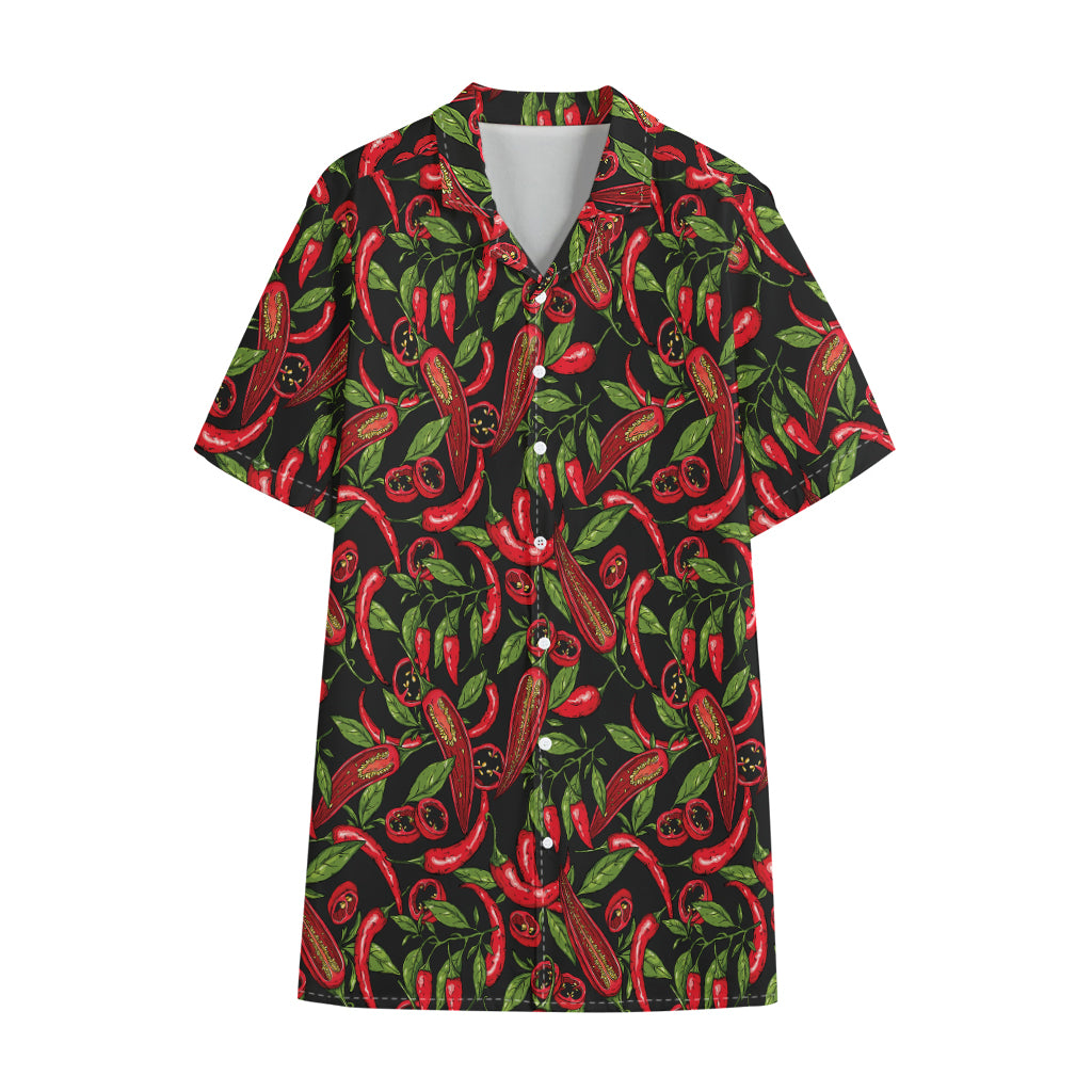 Hot Chili Peppers Pattern Print Cotton Hawaiian Shirt
