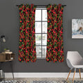 Hot Chili Peppers Pattern Print Grommet Curtain Panels