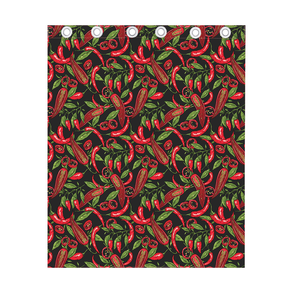 Hot Chili Peppers Pattern Print Curtain
