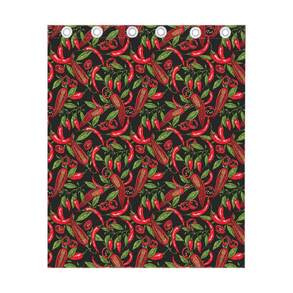 Hot Chili Peppers Pattern Print Curtain