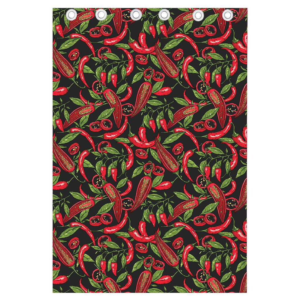 Hot Chili Peppers Pattern Print Curtain