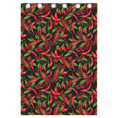 Hot Chili Peppers Pattern Print Curtain