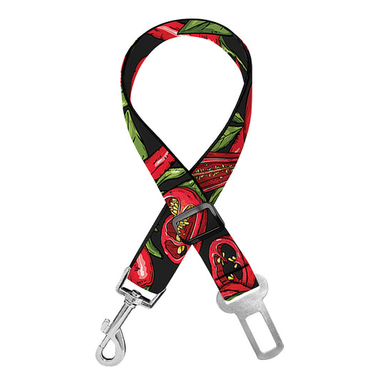 Hot Chili Peppers Pattern Print Dog Seat Belt