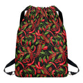 Hot Chili Peppers Pattern Print Drawstring Backpack
