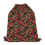 Hot Chili Peppers Pattern Print Drawstring Bag