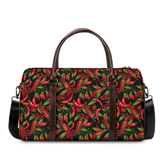 Hot Chili Peppers Pattern Print Duffle Bag
