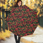 Hot Chili Peppers Pattern Print Foldable Umbrella