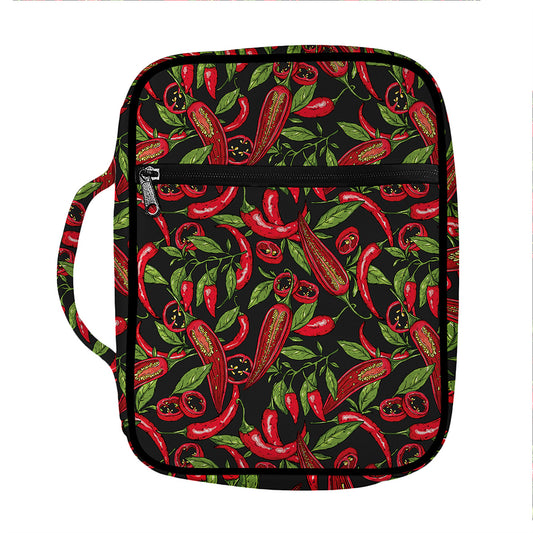 Hot Chili Peppers Pattern Print Front Pocket Bible Bag