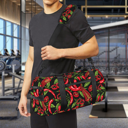 Hot Chili Peppers Pattern Print Gym Bag