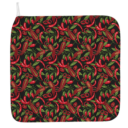 Hot Chili Peppers Pattern Print Hand Towel