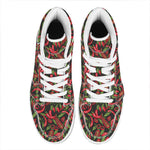 Hot Chili Peppers Pattern Print High Top Leather Sneakers