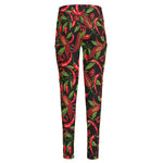 Hot Chili Peppers Pattern Print High-Waisted Pocket Leggings