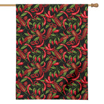 Hot Chili Peppers Pattern Print House Flag