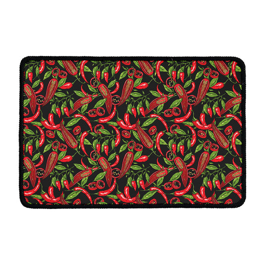 Hot Chili Peppers Pattern Print Kitchen Mat
