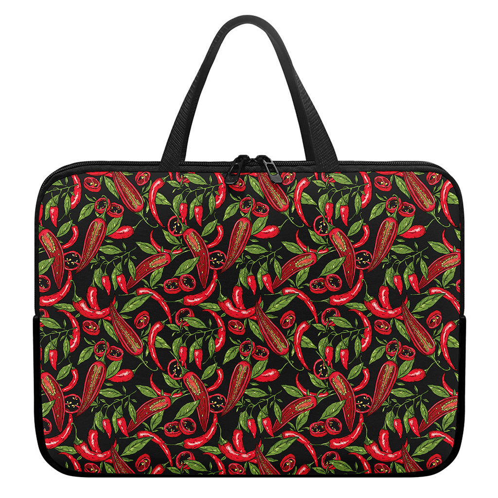 Hot Chili Peppers Pattern Print Laptop Sleeve With Handle