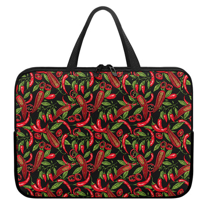 Hot Chili Peppers Pattern Print Laptop Sleeve With Handle
