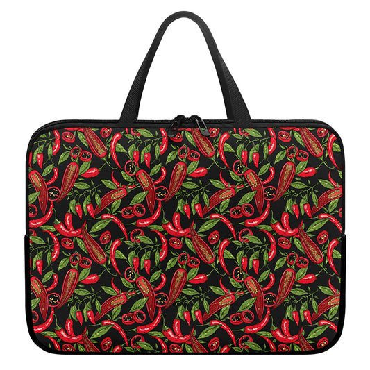 Hot Chili Peppers Pattern Print Laptop Sleeve With Handle