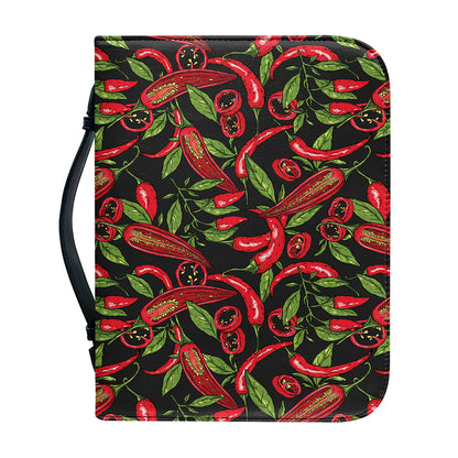 Hot Chili Peppers Pattern Print Leather Bible Cover
