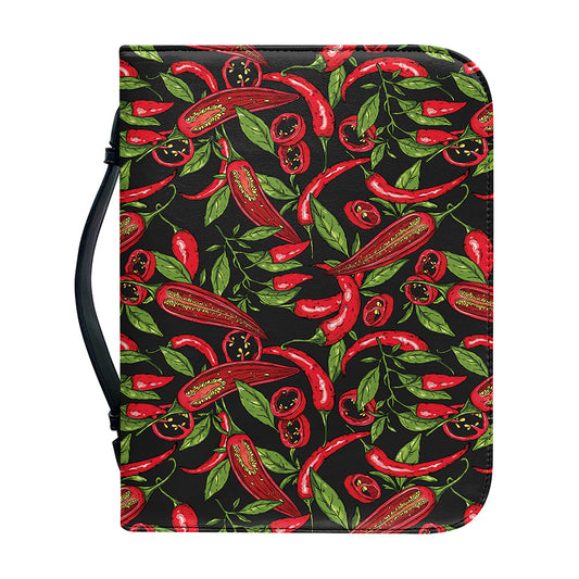 Hot Chili Peppers Pattern Print Leather Bible Cover