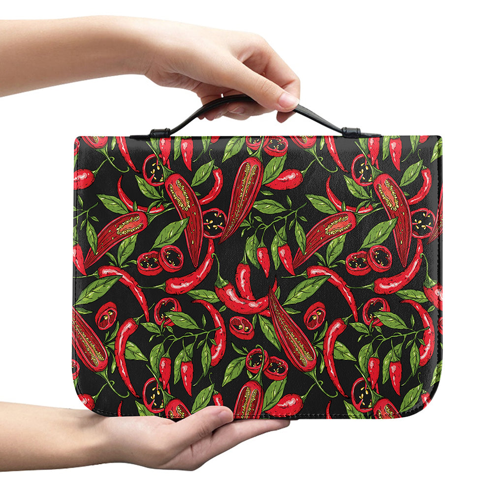 Hot Chili Peppers Pattern Print Leather Bible Cover