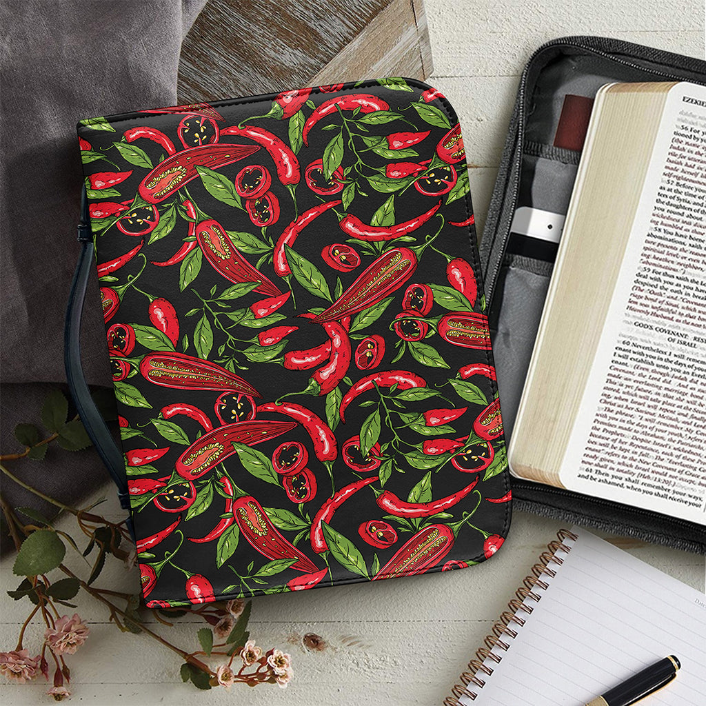 Hot Chili Peppers Pattern Print Leather Bible Cover