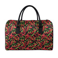 Hot Chili Peppers Pattern Print Leather Duffel Bag