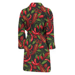 Hot Chili Peppers Pattern Print Men's Bathrobe