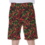 Hot Chili Peppers Pattern Print Men's Beach Shorts