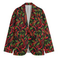 Hot Chili Peppers Pattern Print Men's Blazer