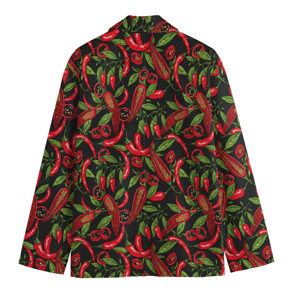 Hot Chili Peppers Pattern Print Men's Blazer
