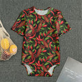Hot Chili Peppers Pattern Print Men's Bodysuit