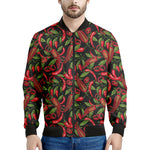 Hot Chili Peppers Pattern Print Men's Bomber Jacket