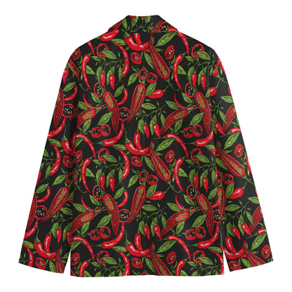 Hot Chili Peppers Pattern Print Men's Cotton Blazer