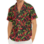 Hot Chili Peppers Pattern Print Men's Deep V-Neck Shirt