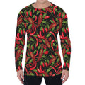 Hot Chili Peppers Pattern Print Men's Long Sleeve T-Shirt