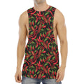 Hot Chili Peppers Pattern Print Men's Muscle Tank Top