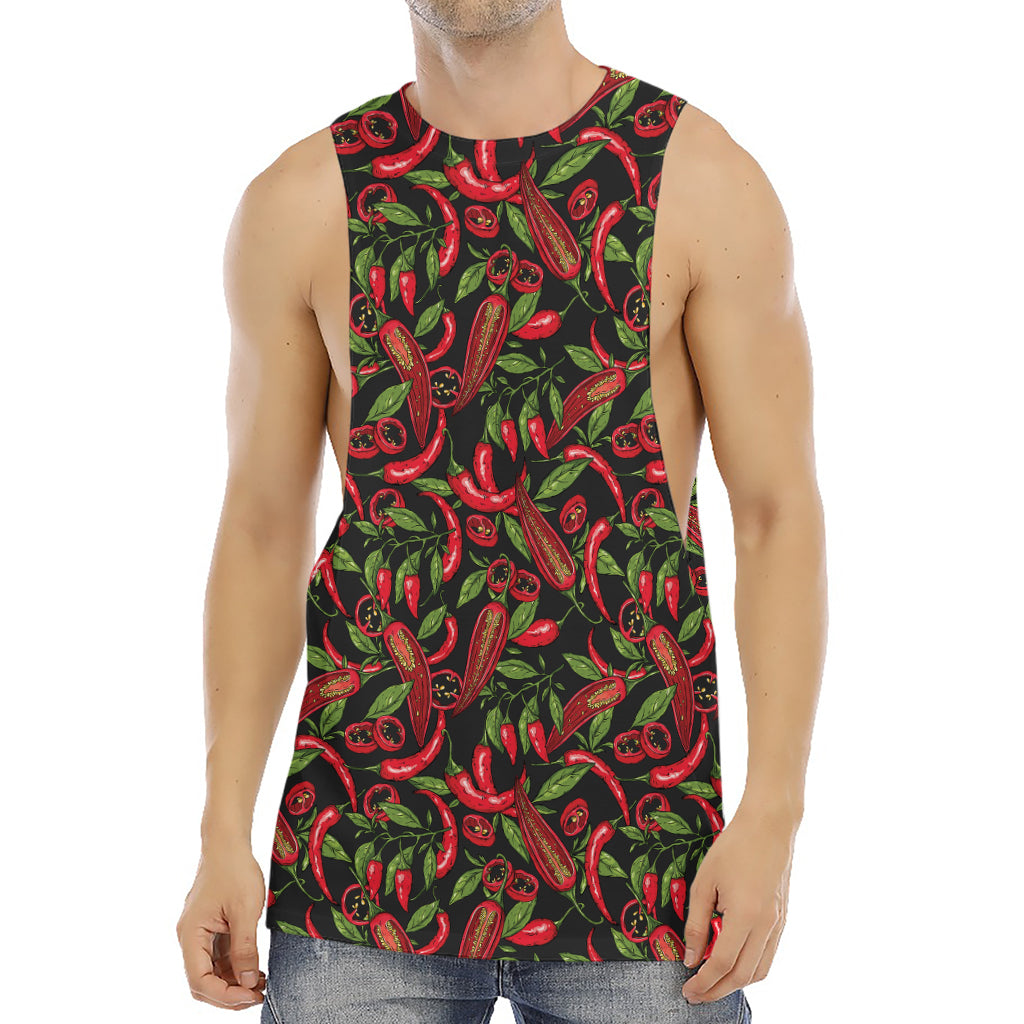 Hot Chili Peppers Pattern Print Men's Muscle Tank Top