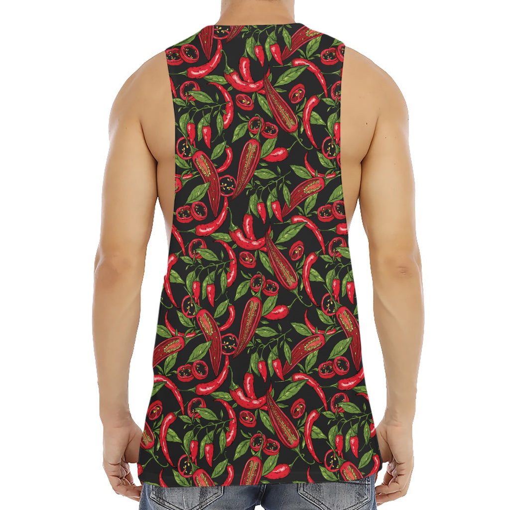 Hot Chili Peppers Pattern Print Men's Muscle Tank Top