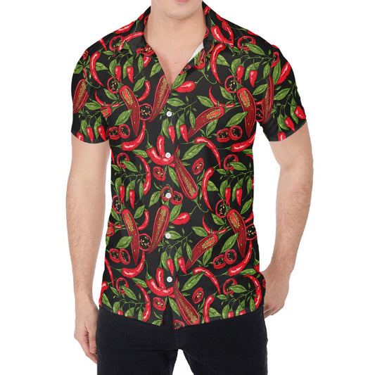 Hot Chili Peppers Pattern Print Men's Shirt
