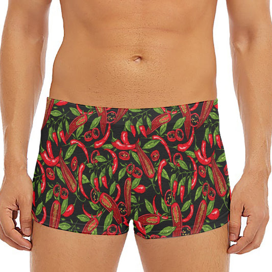 Hot Chili Peppers Pattern Print Men's Short Boxer Briefs