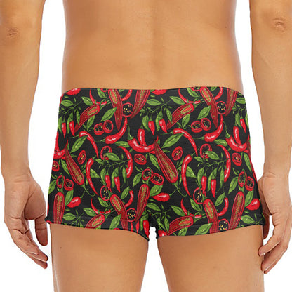 Hot Chili Peppers Pattern Print Men's Short Boxer Briefs